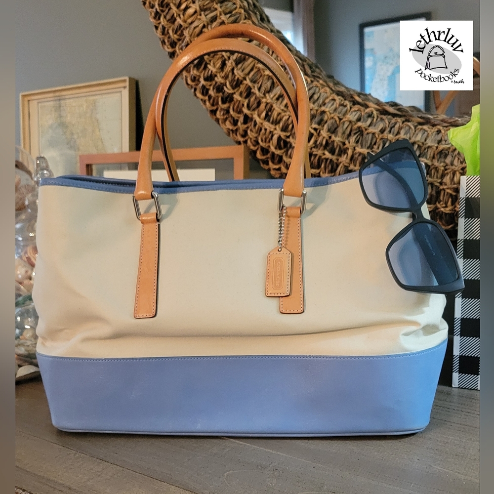 Coach Hamptons Canvas & Leather Carryall